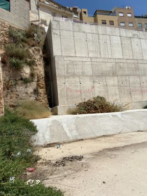 El muro en su estado actual.